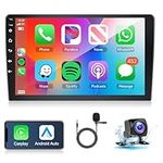 Android Car Radio Double Din Car Stereo with Apple Carplay, Rimoody 2G 64G 9 Inch Touch Screen 2 Din Android Head Unit with GPS Navigation Bluetooth FM/RDS HiFi WiFi USB Backup Camera