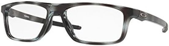Oakley Men's Ox8127 Pommel Rectangular Eyeglass Frames Prescription Eyewear, Polished Grey Tortoise/Demo Lens, 55 mm