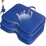 FASTMOMENT 2 Pcs Stadium Seat Cushions - Outdoor Seat Cushions for Bleachers Fashion & Portable Stadium Cushions with Decorative Strips Water-Repellent Stadium Seats for Outdoor Sports Events (Blue)