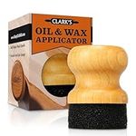 CLARK'S Round Applicator for Oil and Wax - Enhanced V2 Design - Ideal for Cutting Boards - Butcher Blocks - Wood Utensils - Made in USA - Cutting Board Oil Applicator - Cutting Board Sponge