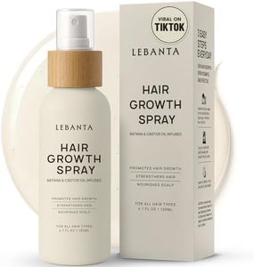 Lebanta Hair Growth Oil Spray - 100% Pure Ingredients For Non Greasy, Thicker & Stronger Hair - Organic Batana, Castor, Biotin, Saw Palmetto, and Rosemary Oil for Men & Women Scalp - 4 FL OZ