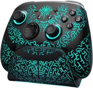 Switch 2 Pro Controller with Charging Dock for Switch2/OLED/Steam Deck, Wireless Controller with Hall Effect Joysticks, Luminex Bluetooth Controles Support Wake Up/7 LED Colors Adjust/Turbo/Paddle/Motion