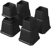 Napnapday Furniture Bed Risers Heavy Duty in Adjustable Heights of 8, 5 or 3 Inches Bed Elevators, 1,500 lbs Lifts Up Riser for Sofa and Table Set of 4, Black