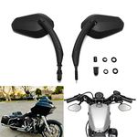 Black Motorcycle Rearview Side Mirrors For Harley-Davidson Road King Road Glide