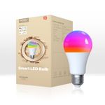 MOES Smart Bulb E27 A60 Light Bulbs, Matter Over WiFi, 9W 806lm 2700K-6500K RGB Dimmable 16 Million Colour Warm White Changing, Compatible with Alexa/Google Home/Apple Home 2.4 GHz WLAN