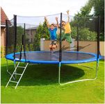 REZNOR 16 Feet Trampoline with Enclosure Safety Net & Jumping Pad for Children Kids & Adults Indoor/Outdoor Backyard Fitness Exercise Recreational Trampolines Multicolor