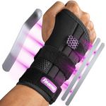 Fitomo Wrist Support with 3 Metal Splints and Soft Thumb Opening, Wrist Splint for Carpal Tunnel Arthritis Tendonitis Sprains, Hand Splint for Night Support Sleeping, 1 Unit, Right Hand