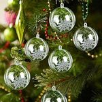 30 Pack Christmas Tress Decorations Ball Transparent Open Plastic Clear Ornament Christmas Tree Decorations for Christmas, Wedding, Party, Home Decor Clear Ornaments(2.36inch)