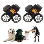 2 Pairs Anti Slip Dog Socks Paws Stop Licking, Dog Cat Paw Protectors with Waterproof Rubber Bottom and Adjustable Straps, Dog Claw Socks for Puppy Dog Indoor Outdoor Hardwood Floor Walking (M)