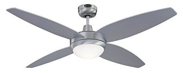 72505 Celestia II One-Light 122 cm Three-Blade Indoor Ceiling Fan, Brushed Aluminum Finish with Opal Frosted Glass