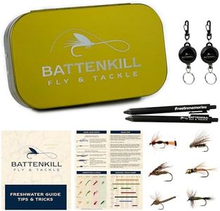 Fly Fishing Flies - Fly Fishing Accessories - Fishing Kit, Trout Lures, Topwater Bass Lures, Popper Fishing Lure, Freshwater Fishing Lures, Gear (Fly Box Plus 30 Premium Hand Tied Dry and Wet Flies)