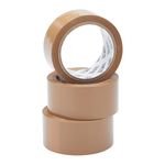 Fit For The Job Parcel Tape - Heavy-Duty Brown Tape for Packing Boxes, 48mm x 66m, 3 Rolls - Low Noise General Purpose Packing Tape, Secure Sticky Seal, Perfect for Moving House