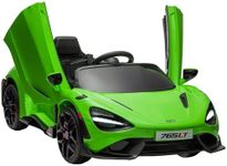 AIYAPLAY McLaren 765LT Licensed Electric Car for Kids with Butterfly Doors, 12V Kids' Electric Ride on with Remote Control, Transport Wheels, LED Lights, MP3 Music, Horn, for 3-6 Years, Green