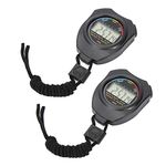 Chronometre Curling Stopwatch Plastic 2 Pcs Sports Stopwatch Timer, Multifunctional Digital LCD Handheld Stopwatch for Racing Running