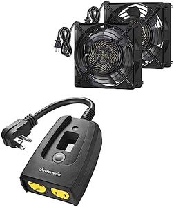 DEWENWILS 2 Pack 120V AC Fan, Waterproof Exhaust Fan 120mm, Outdoor Timers for Electrical Outlets Waterproof