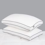 bien LIVING, Premium Luxury Hypoallergenic Plush Firm Pillow with Brushed microfiber fabric for Firm Neck, Back & Shoulder Support, White, (17”x27”), Set of 2