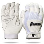 Franklin Sports 20965F2 Shok-Sorb X Batting Gloves, White/White, Adult Medium