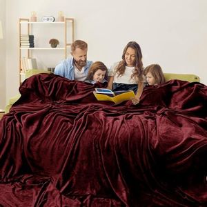 LaSyL Oversized King 120 x 120 Inches Blanket,10'x 10' Extra Large Soft Warm Flannel Fleece Thick Throw Blanket Plush Microfiber Fluffy Bedding Comforter for Couch/Bed/Sofa Outside Campaign Red