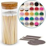 Colorful Matches in Glass Jar | 4" Long Matches (100 match sticks in color of your choice) + Cork Top Glass Holder + Striker Stickers | Gifts, Décor, & Candle Accessories | by Thankful Greetings, USA