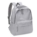 Zicac Unisex DIY Canvas Backpack Daypack Satchel Backpack (Gray, With Side Pocket), Gray, L, Laptop