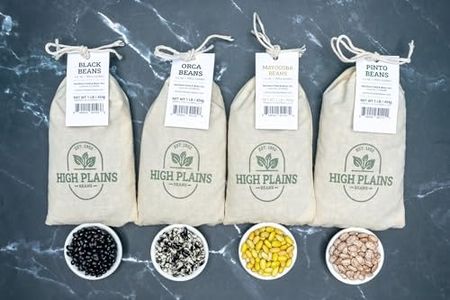 High Plains Bean Combo (Pack of 4) | 1 Pound Each | Non-GMO Verified | Dry Pinto Beans | Dry Orca Beans | Dry Black Beans | Dry Mayocoba Beans | Directly Sourced from Local Farmers