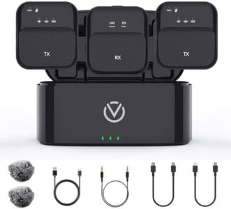 VOOK Wireless Mic for Camera/iPhone/Android/PC/Laptop - Noise Cancellation Lavalier Microphone, 30H Battery, Lightning/USB-C Smartphone Compatibility for Video Recording & Streaming With Charging Case