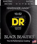 DR Strings Electric Guitar Strings, Black Beauties - Extra-Life Black Coated, 10-52