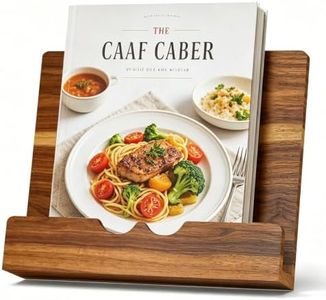 LWSFF Acacia Wood Cookbook Stand Sturdy Recipe Book Holder for Kitchen Counter, Solid Wood Cook Book Stand for Thick Cookbooks, iPad & Tablets