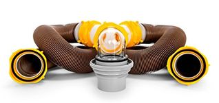 Camco 39667 Revolution 20' Sewer Hose Kit with Swivel Fittings and Wye Connector - Ready To Use Kit with Fittings, Hoses, and Storage Caps, Great For RVs with Separate Tank Valves