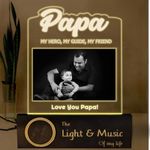 ZOCI VOCI Father's Day Gift | Papa’s Shining Star - Customized Gift - Engraved Lamp for Papa, Dadaji, Personalized Fathers Day Gift for Dad, Grandpa (Lamp+BT Speaker)