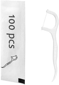 Eyxformula 100 Count Individually Wrapped Floss Picks – Travel Size Toiletries Dental Flossers for Daily Teeth Cleaning, Oral Care, Fresh Breath, Single Floss Sticks for Guest Bathroom, Hotel, Wedding