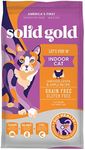 Solid Gold Indoor Dry Cat Food - Let's Stay in Cat Food Dry Kibble for Indoor Cats - Hairball & Sensitive Stomach - Grain & Gluten Free - Probiotics & Fiber for Digestive Health - Chicken - 12lb