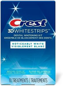 Crest 3D Whitestrips Noticeably White At-Home Teeth Whitening Kit, 10 Treatments, Visibly Whitens Teeth in just days