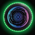 49 LED Flying Disc- Extremely Bright, Light Up Flying Fresbee, 175g Ultimate Sports Disc for Halloween Adult/Men/Boys/Teens/Kids Birthday, Lawn, Outdoor, Beach, Camping Games Gift (Green LEDs)