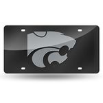 Rico Industries NCAA Kansas State Wildcats Laser Inlaid Metal License Plate Tag, Black, 6" x 12"