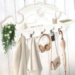 Coat Hanger Wall Mount with Shelf - Gorgeous 24" Farmhouse Coat Rack Wall Mount with Shelf with Hooks for Entryway - Wall Mounted Coat Rack for Wall Hanging Coats, Jackets, Purses, Keys (White)