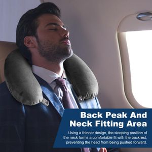 kierain Memory Foam Travel Pillow – Gray Neck Support Cushion