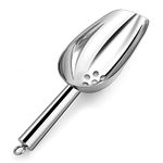 HaWare 8 Ounce Metal Ice Scoops, Stainless Steel Food Scoops with Drain Holes for Ice Maker Freezer Kitchen Bar, Utility Scooper for Candy Coffee Bean Cereal Popcorn, Heavy Duty & Dishwasher Safe