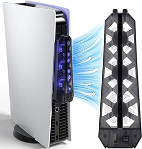 Anspect PS5 Cooling Fan, PS5 Accessories with High Efficiency Cooling Fans(7000RPM), Air Balance Blade, USB3.0 Hubs, Compatible with PlayStation 5 Console Digital/CD Version(Not for PS5 Slim/Pro)