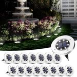 SOLPEX Solar Ground Lights, 16 Pack Solar Lights Outdoor Waterproof, 8 LED Solar Powered Landscape Lighting for Garden Yard Patio Pathway Driveway Walkway (Cool White)
