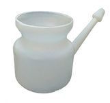 PrimeSurgicals Plastic Neti Pot Om Print 450ml with 10 Sachets of Salt (White)