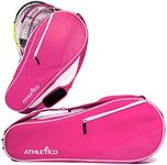 Athletico 3 Racquet Tennis Bag | Padded to Protect Rackets & Lightweight | Professional or Beginner Tennis Players | Unisex Design for Men, Women, Youth and Adults (Pink)