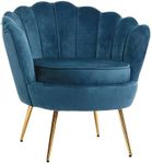 Artiss Armchair Velvet Navy Recliner Lounge Dining Chairs Sofa Nursing Occasional Reading Seating Armchairs Home Living Room Bedroom Furniture, with 7cm Thick Padding Seat