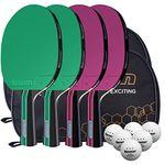 Senston Table Tennis Bats 2 Player Set, Ping Pong Paddle Set with Racket Case and balls, Non-standard Color Table Tennis Rackets for Amateur Entertainment…