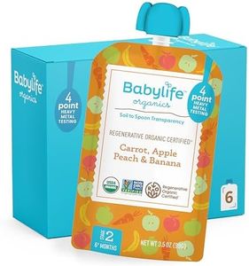 Babylife Organics Stage 2 – Heavy Metal Safe, Organic Baby Food - Carrot, Apple, Peach & Banana, 3.5 Ounce Pouch (6 Pack)