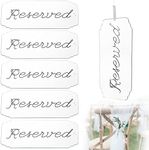 6 Pcs Reserved Signs for Wedding Chairs Acrylic Wedding Signs Reserved Seating Signs with Ribbon, Reserved Chair Signs Wedding Signs for Ceremony and Reception Church Pews Chair Wedding Stuff