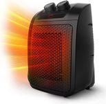 KEPLIN Ceramic Electric Fan Heater - Black I 2000W Low Energy Consumption Space Heater I 2 Heat Modes, Tip-Over & Overheating Protection, Adjustable Thermostat I Mini Portable Heater for Home & Office