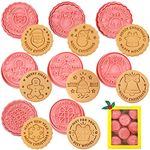 Christmas Cookie Cutters and Stamps - 8 Pieces Christmas Cookie Cutters,Christmas Plastic Cookie Cutters for Baking