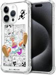 Anime Pattern Designed for iPhone 15 Pro Max Clear Case, Anime Manga Transparent Case Compatible with iPhone 15 Pro Max, Soft Silicone Anti-Scratch Four Corner Airbag Protection Phone Case 6.7 inch