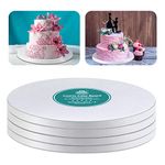 White Cake Drums Round Cake Boards with 1/2-Inch Thick Smooth Edges for Multi Tiered Birthday Wedding Party Cakes Drum Board (14 Inch (4 PCS))